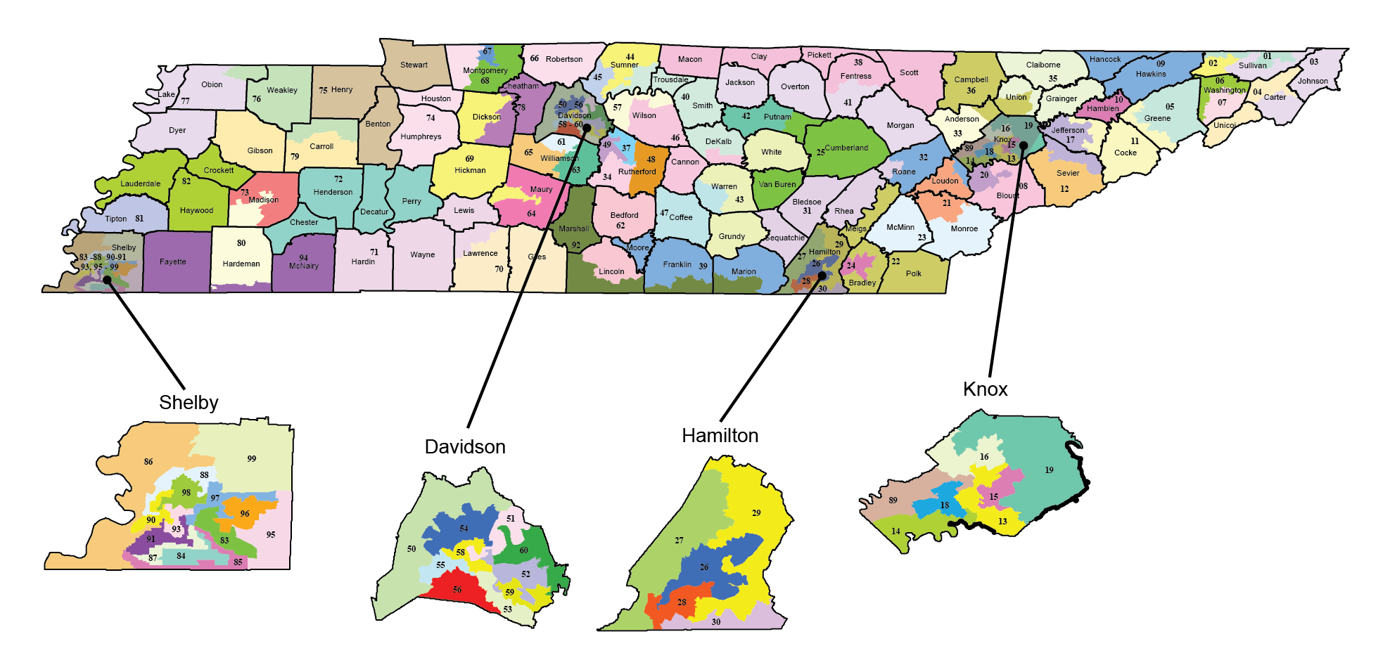 Tennessee State House District Map